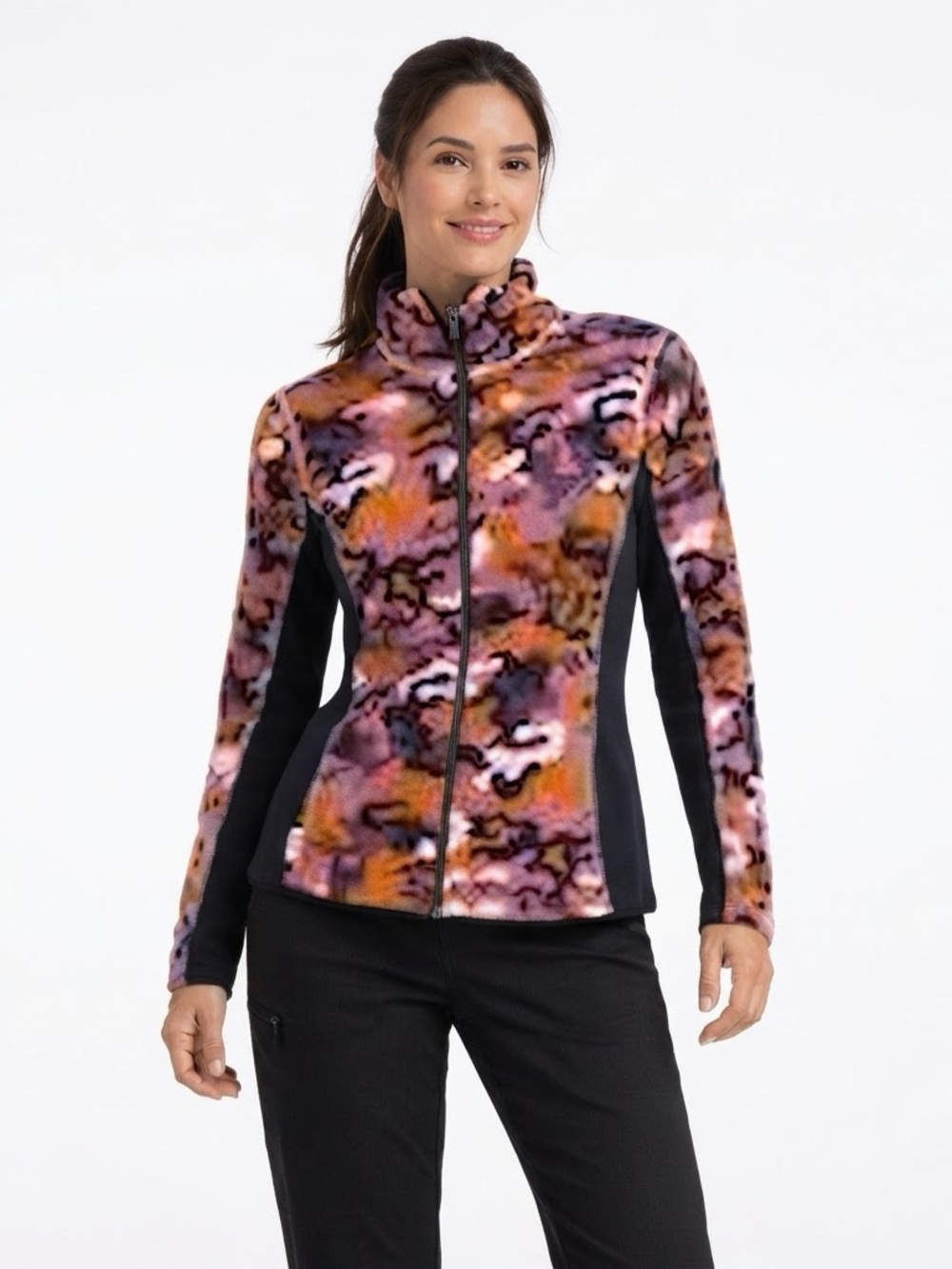 Kari Traa Sz M Stjern Fleece Camouflage Full Zip Outdoor Jacket